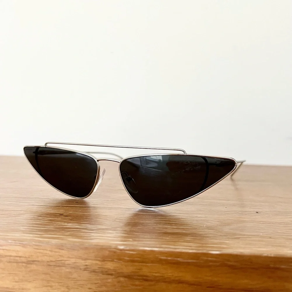 Prada Black Silver Cat-Eye Sunglasses